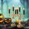 Halloween Candelabra with LED Flameless Candles Holder Battery Operated Flickering Spooky Lighting for Halloween Decorations Mental Décor Window Centerpieces